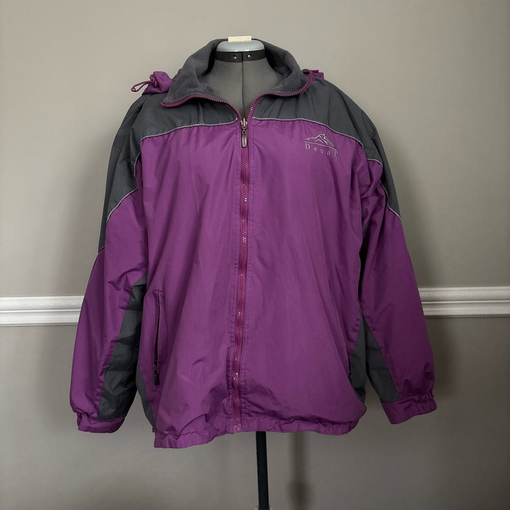 XL Pus | Women's | Purple & Gray Hooded Outdoor Jacket  | Lightweight | Denali